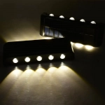 Επιτοίχιο Ηλιακό Φωτιστικό Two-Way 10LED Θερμού Φωτισμού 3000Κ 30215 - Μαύρο - Image 2