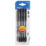 Στυλό Ballpoint 1.0mm με Μαύρο Mελάνι Σετ 4 τμχ Stelan 860603