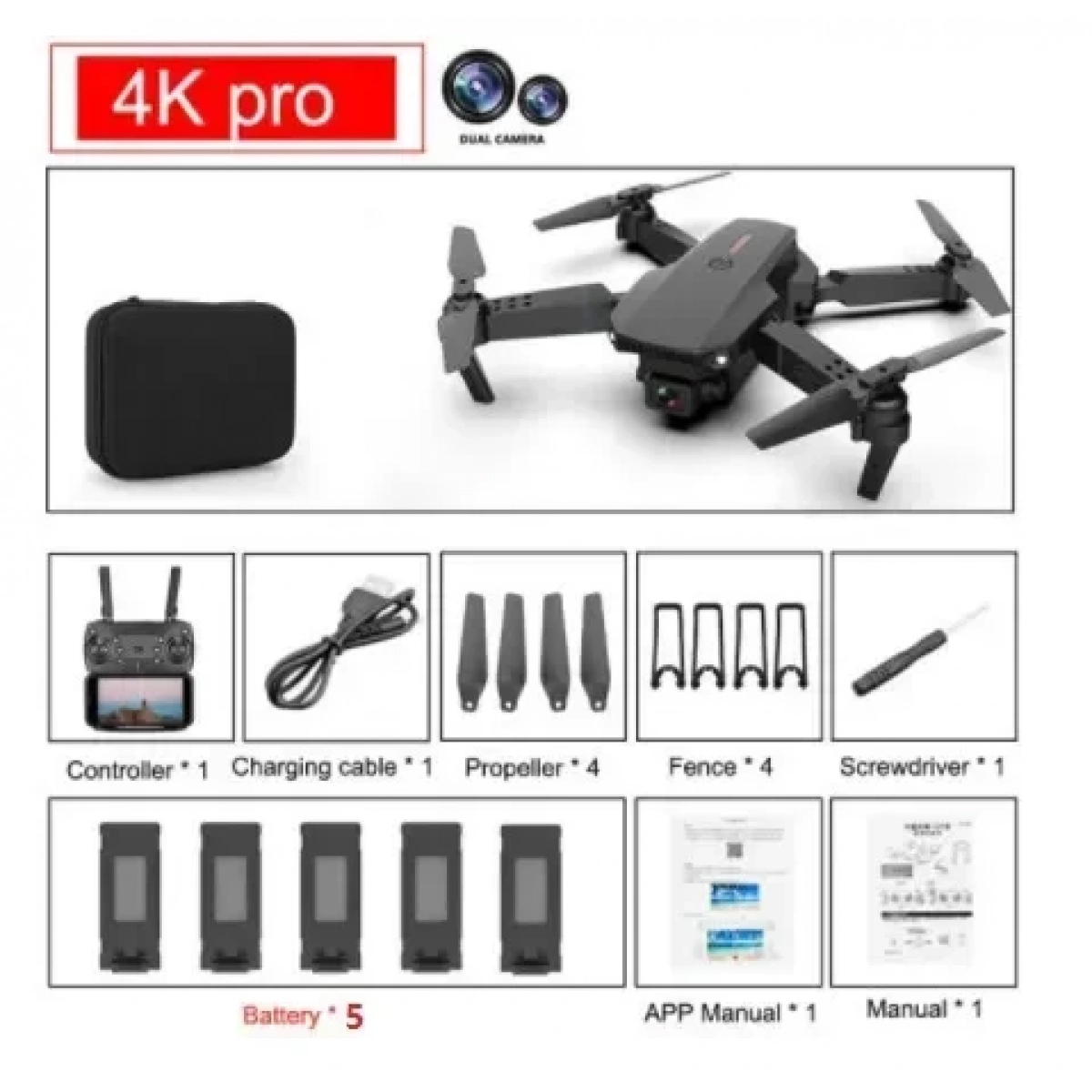 Duqi E88 pro drone με ευρεία γωνία Hd 4k 1080p διπλό ύψος κάμερας κρατήστε Wifi Rc πτυσσόμενο quadcopter και ΔΩΡΟ η λαμπάδα - Image 2