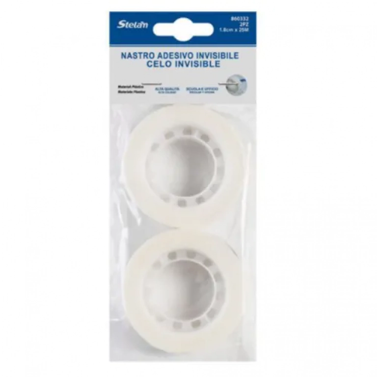 Διάφανη Κολλητική Ταινία Σετ 2 τμχ 18mm x 25m Stelan 860332