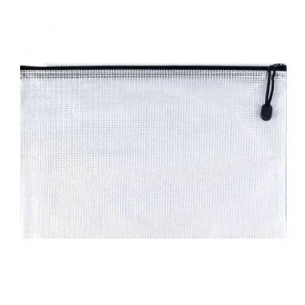 Φάκελος Διαφανής με Φερμουάρ Α4 35x24cm Μαύρο Stelan 999079