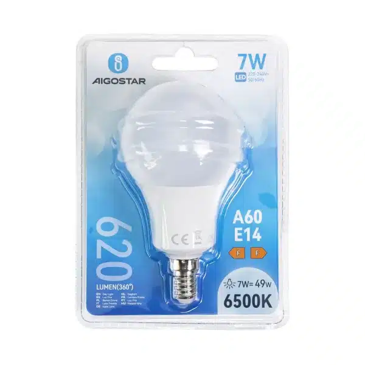 Λάμπα LED A60 E14 7W 6400K Ψυχρό Λευκό Aigostar