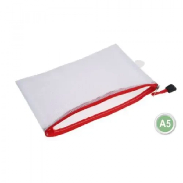 Φάκελος Διαφανής με Φερμουάρ Α5 24x17cm Κόκκινο Stelan 999077