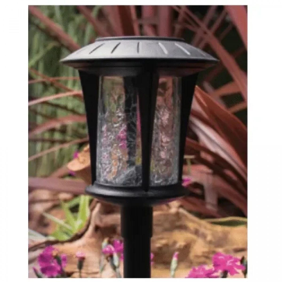 Ηλιακό Διακοσμητικό Φωτιστικό Κήπου LED "Glass" 13x42 cm σε Μαύρο Χρώμα Ε-1814