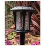 Ηλιακό Διακοσμητικό Φωτιστικό Κήπου LED "Glass" 13x42 cm σε Μαύρο Χρώμα Ε-1814