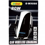 Andowl Q-WX666 Βάση Κινητού Αυτοκινήτου με Ρυθμιζόμενα Άγκιστρα και Ασύρματη Φόρτιση - Μαύρη - Image 3