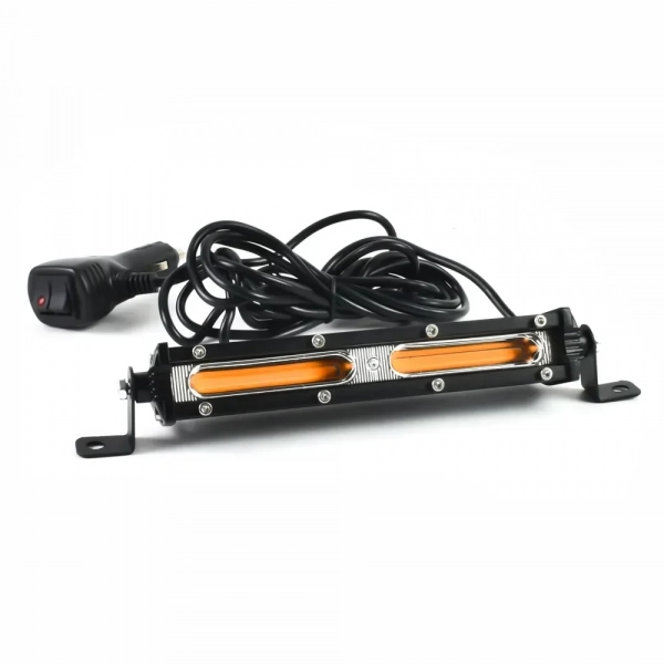 Mini Μπάρα LED COB Πορτοκαλί Φωτισμού Σταθερού & Strobe 18W 12/24V IP67 OEM 30271 – Μαύρο