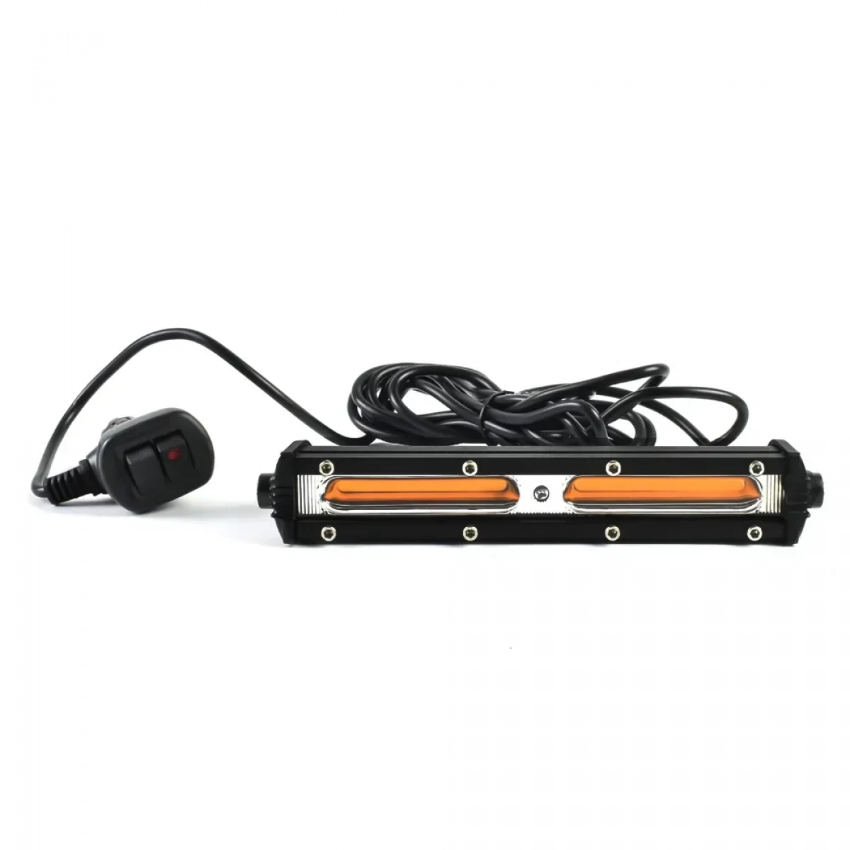 Mini Μπάρα LED COB Πορτοκαλί Φωτισμού Σταθερού & Strobe 18W 12/24V IP67 OEM 30271 – Μαύρο - Image 2