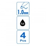 Στυλό Ballpoint 1.0mm με Μαύρο Mελάνι Σετ 4 τμχ Stelan 860603