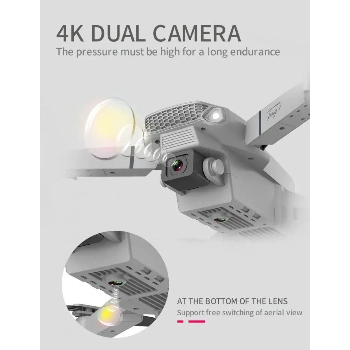 Duqi E88 pro drone με ευρεία γωνία Hd 4k 1080p διπλό ύψος κάμερας κρατήστε Wifi Rc πτυσσόμενο quadcopter και ΔΩΡΟ η λαμπάδα - Image 4