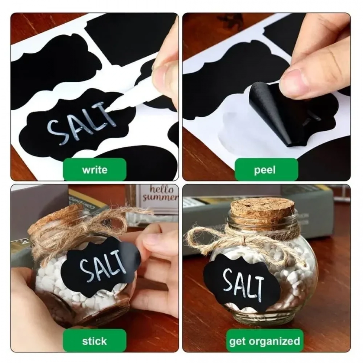 360 τμχ Stick Ετικέτες για Βαζάκια - Chalkboard Labels - Photo3