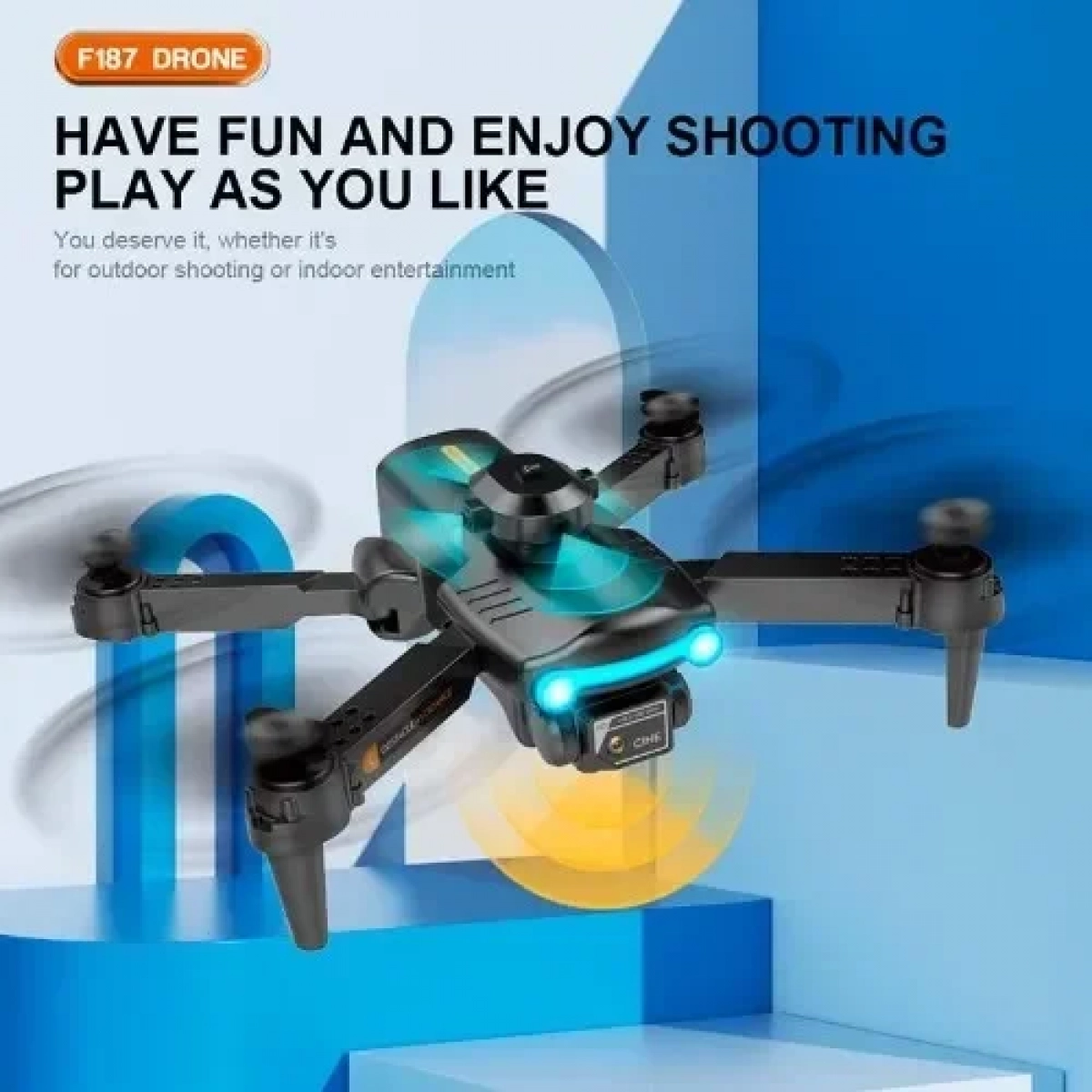 Drone 4K HD / FPV / 50x zoom F187 σε Πορτοκαλί Χρώμα