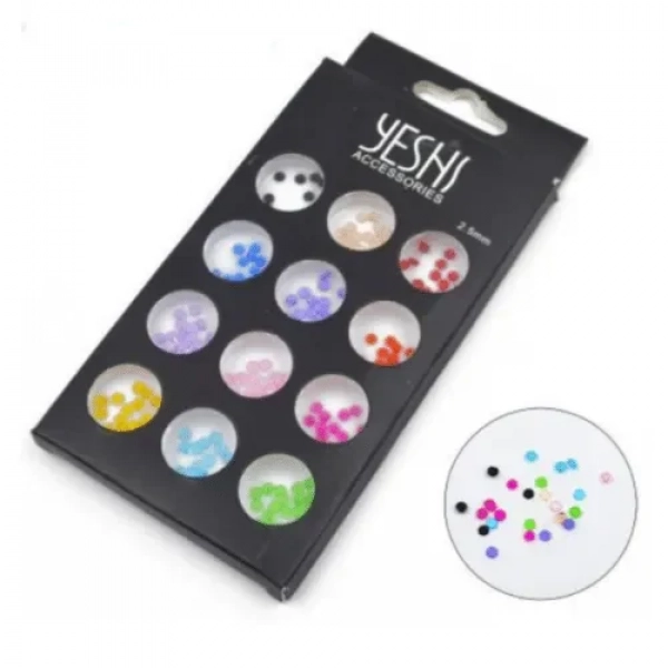Διακοσμητικά Στρασάκια 12 Χρωμάτων 2.5mm για Nail Art A5960