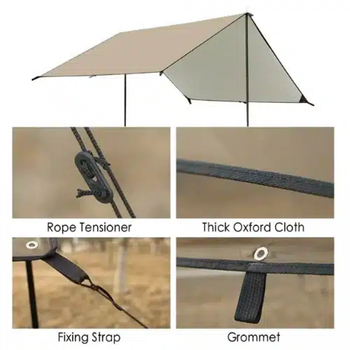 Αδιάβροχη Τέντα Μουσαμά με 2 στύλους 3x4m Camping Big Conopy Tent SDS-21324