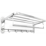 Ραφιέρα Μπάνιου 9 Θέσεων Επιτοίχια ​59x16.2cm Ασημί - Image 2