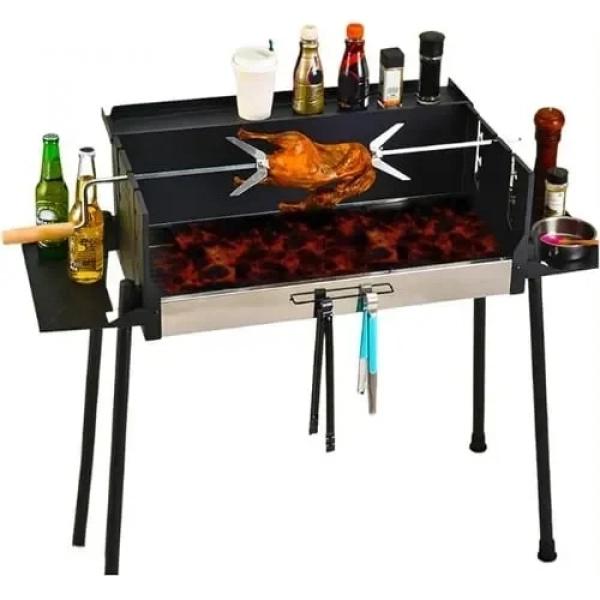 Ψησταριά Μπάρμπεκιου με κάρβουνο 77.5x71x122cm σε Μαύρo Χρώμα K-601