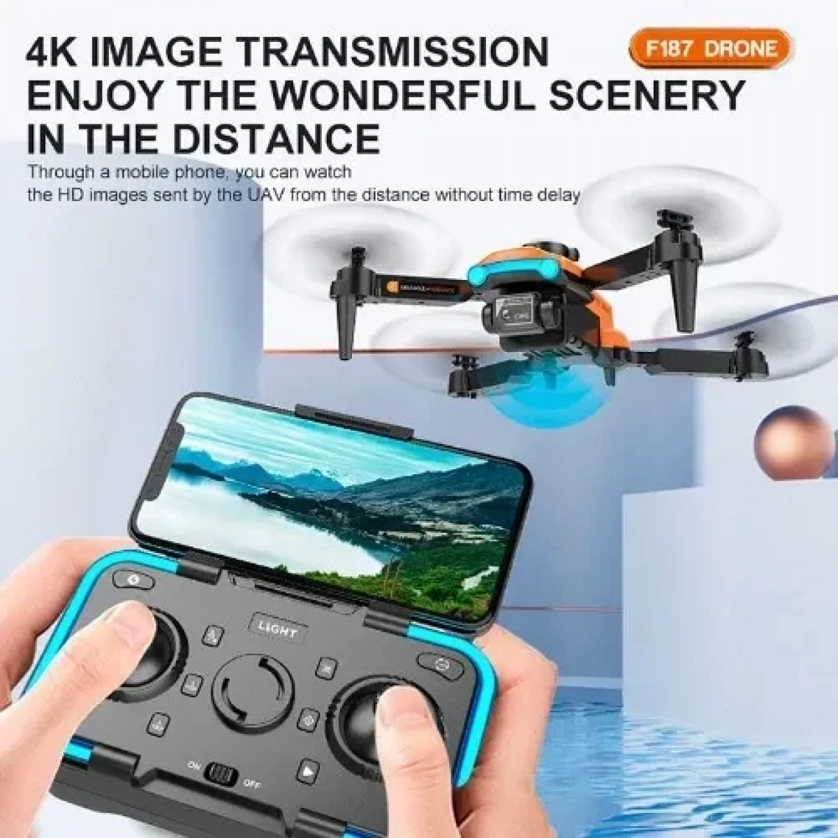 Drone 4K HD / FPV / 50x zoom F187 σε Μαύρο Χρώμα