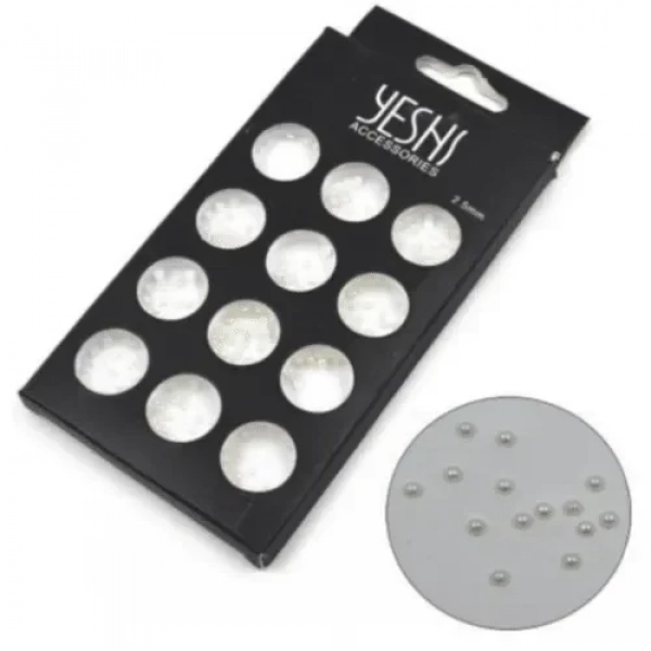 Λευκές Διακοσμητικές Πέρλες 2.5mm για Nail Art A5967