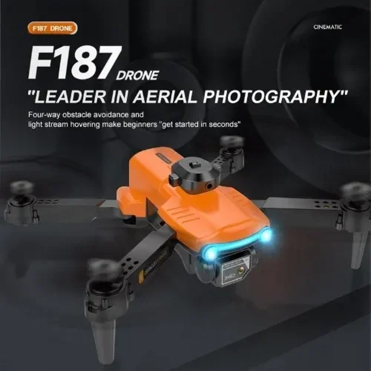 Drone 4K HD / FPV / 50x zoom F187 σε Πορτοκαλί Χρώμα