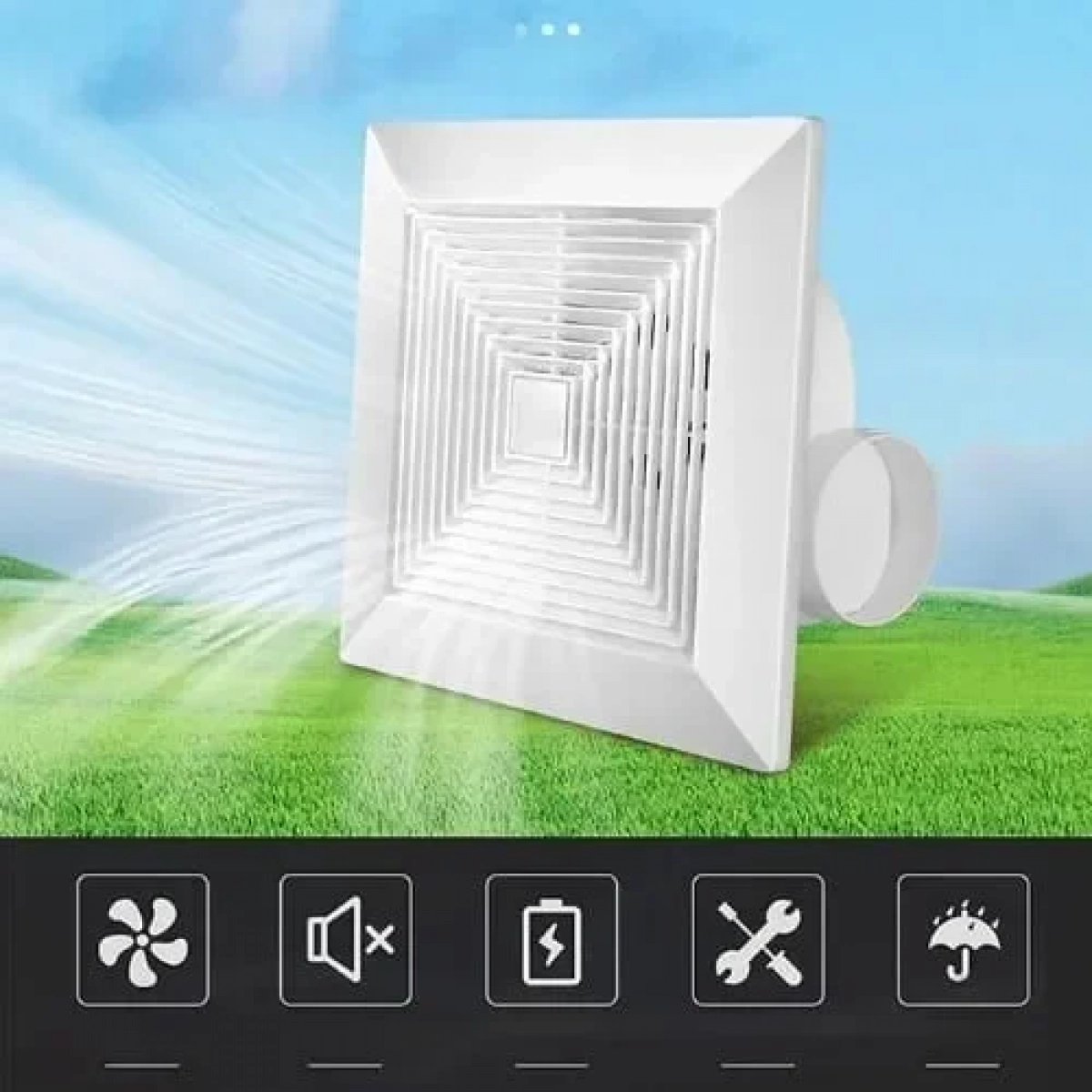 Επιτοίχιος Εξαεριστήρας 12'' 50W Λευκός SDS-21176