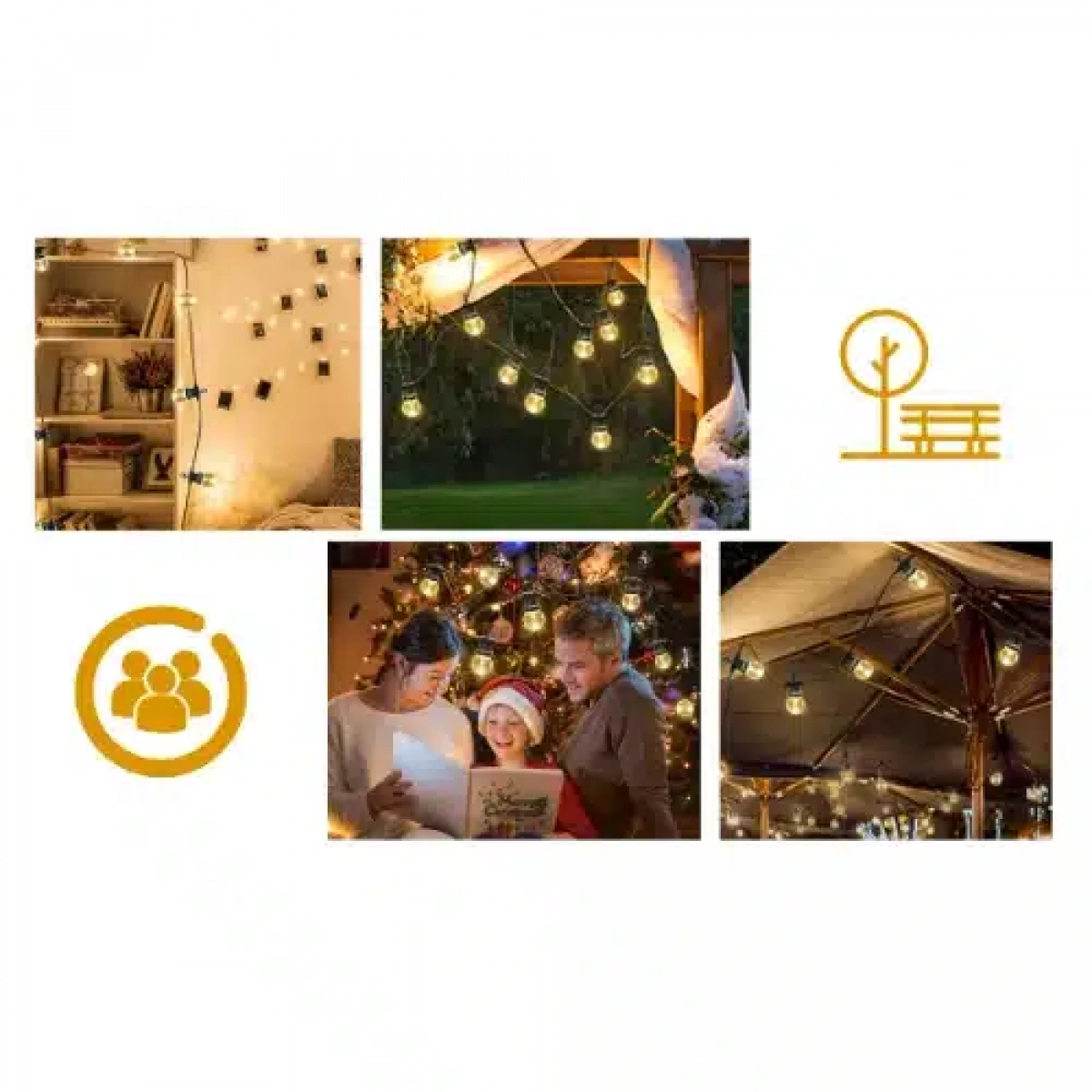 LED Γιρλάντα String Light με Θερμό Λευκό Φωτισμό 8m 3000K IP44 10xLED Aigostar