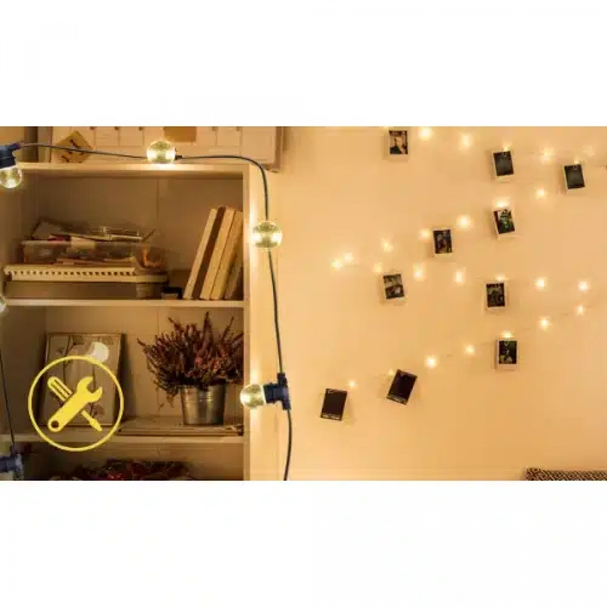 Καλωδιογιρλάντα 6.5m με 10 θήκες λαμπτήρων E27 IP44 Aigostar
