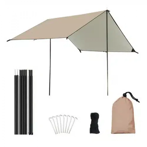 Αδιάβροχη Τέντα Μουσαμά με 2 στύλους 3x4m Camping Big Conopy Tent SDS-21324