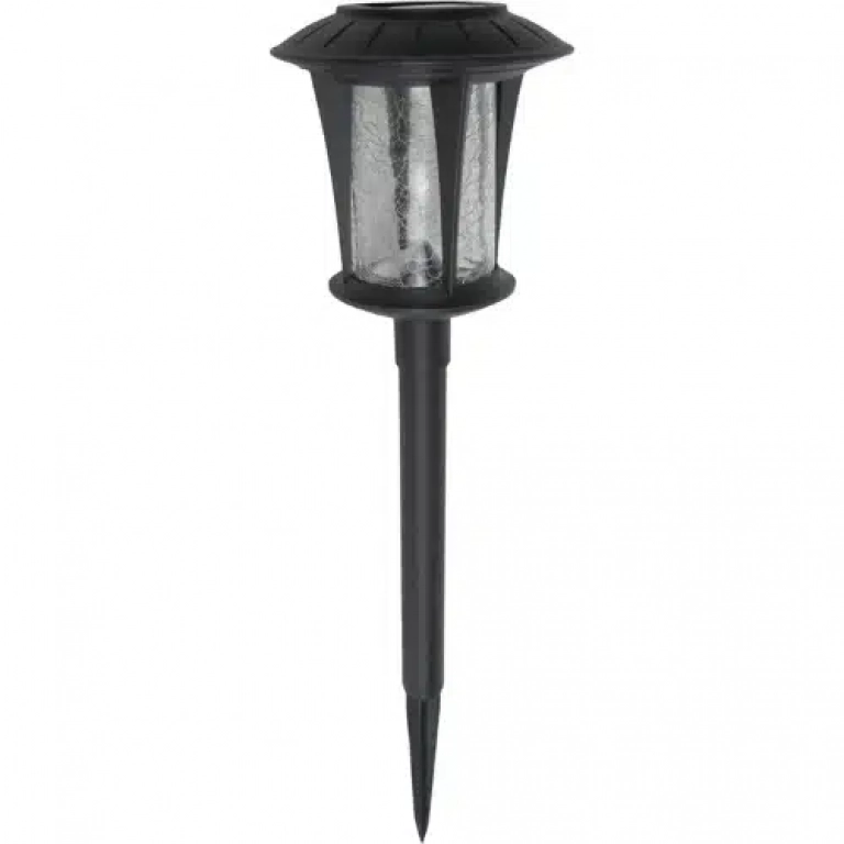 Ηλιακό Διακοσμητικό Φωτιστικό Κήπου LED "Glass" 13x42 cm σε Μαύρο Χρώμα Ε-1814