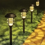 Ηλιακό Διακοσμητικό Φωτιστικό Κήπου LED "Ring" 12x42 cm σε Μαύρο Χρώμα Ε-1011