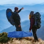 Φορητή Πτυσσόμενη Καρέκλα Παραλίας/Κάμπινγκ 102x47x58cm με Ποτηροθήκη σε Μπλε Χρώμα SDS-21335