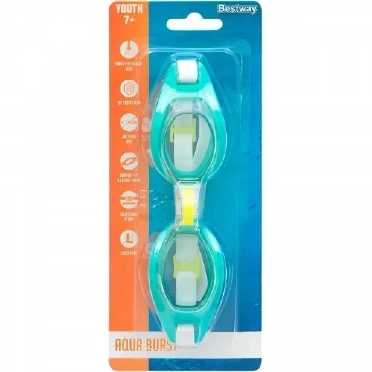 Παιδικά Γυαλάκια Θαλάσσης Aqua Burst σε Τιρκουάζ χρώμα Bestway 21049