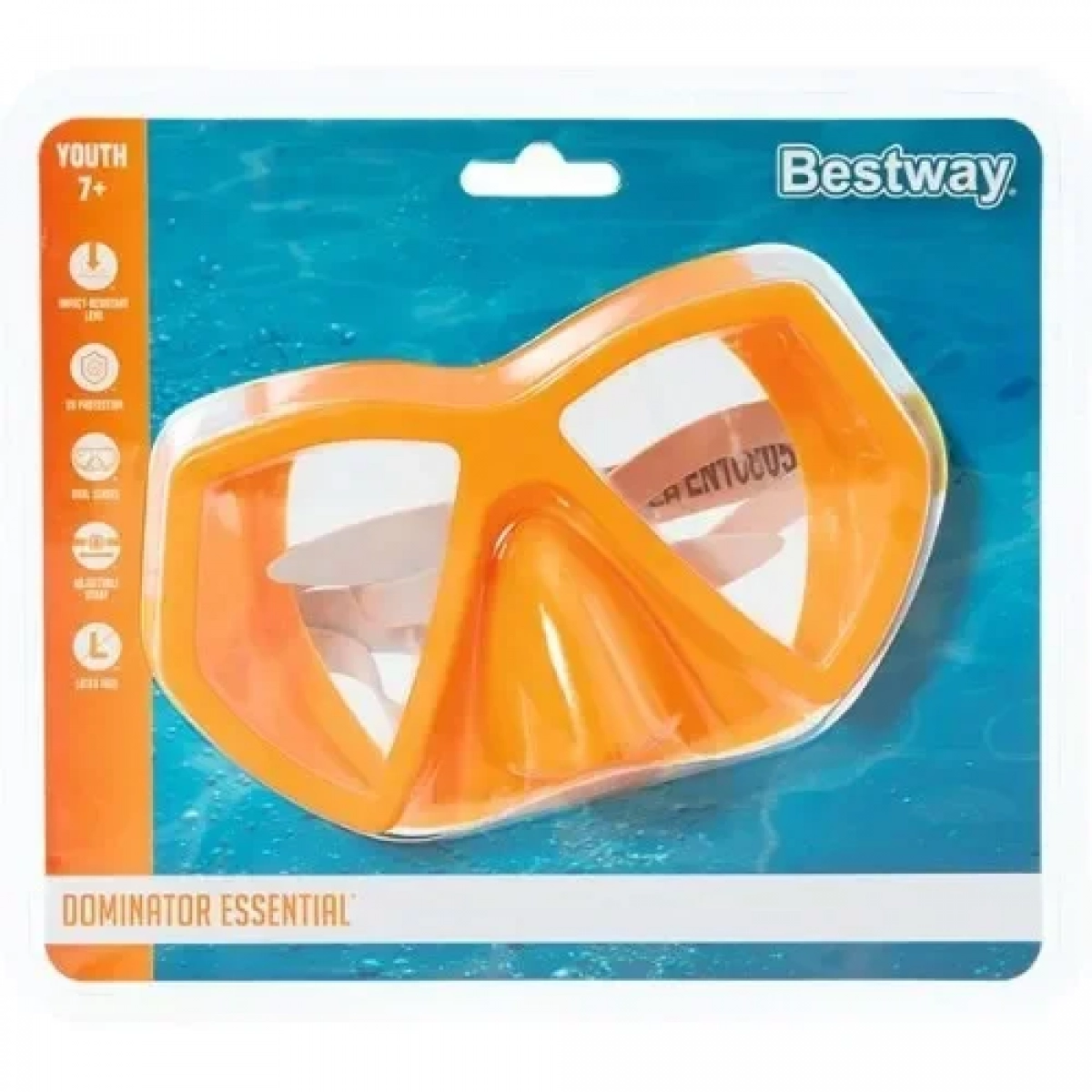 Μάσκα Θαλάσσης Σιλικόνης Dominator Essential 7+ Πορτοκαλί Bestway 22059