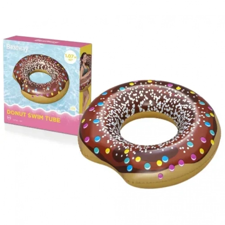 Φουσκωτή Σαμπρέλα Θαλάσσης Donut σε Καφέ Χρώμα 107cm 12+ Bestway 36118