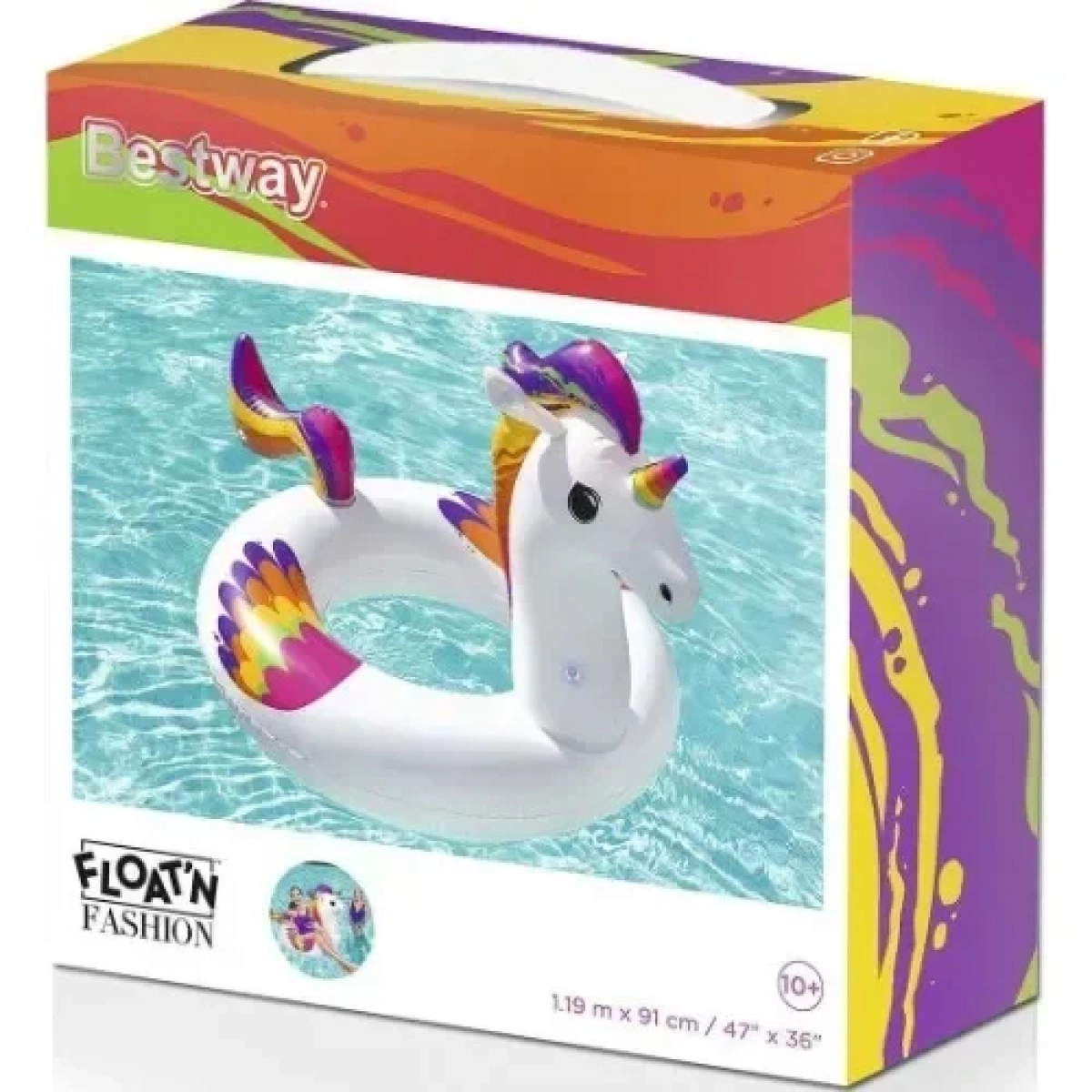 Bestway 36159 Παιδική Φουσκωτή Σαμπρέλα Θαλάσσης Unicorn Λευκή 119εκ.