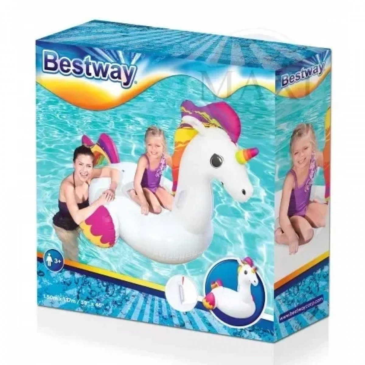 Φουσκωτός Μονόκερος Ride-On 150 x 117 εκ. 3+ Bestway 41114