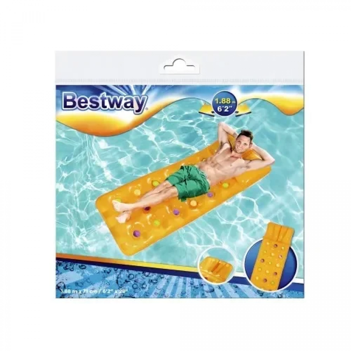 Φουσκωτό Στρώμα Θαλάσσης 188x71cm Κίτρινο Bestway 43014