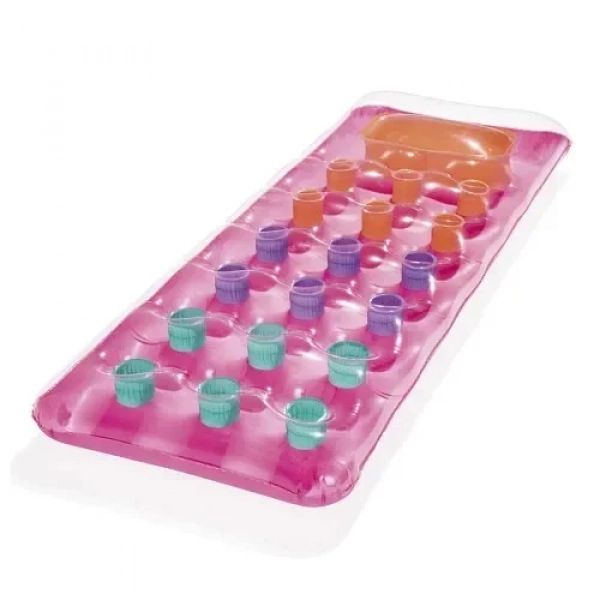 Φουσκωτό Στρώμα Θαλάσσης Transparent Floating Mat 188cm Ροζ Bestway 43040