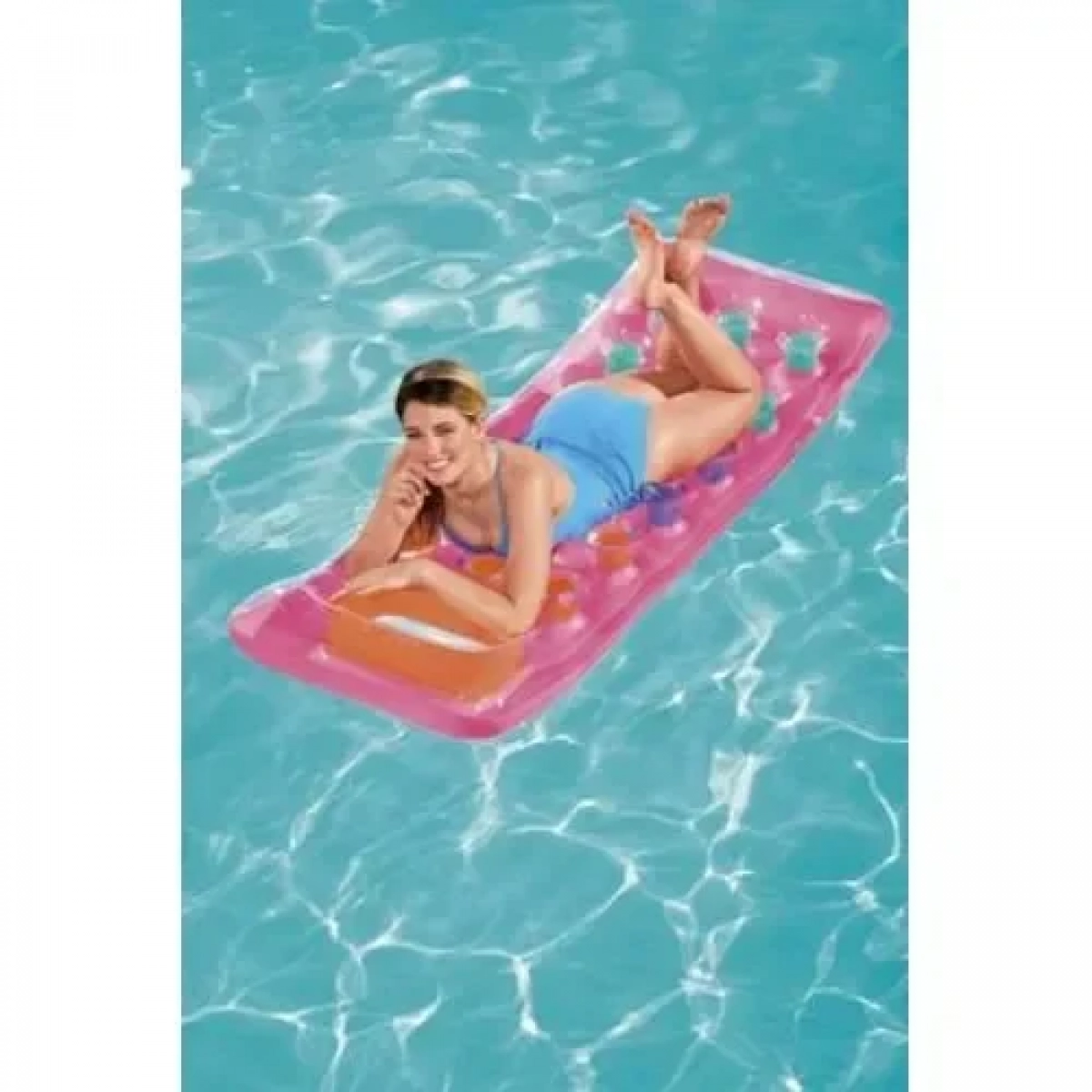 Φουσκωτό Στρώμα Θαλάσσης Transparent Floating Mat 188cm Ροζ Bestway 43040