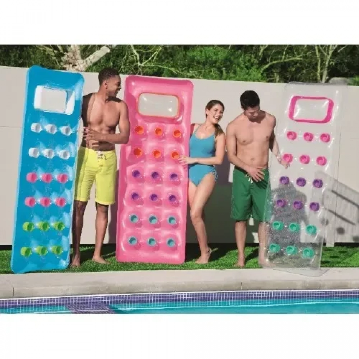 Φουσκωτό Στρώμα Θαλάσσης Transparent Floating Mat 188cm Λευκό Bestway 43040