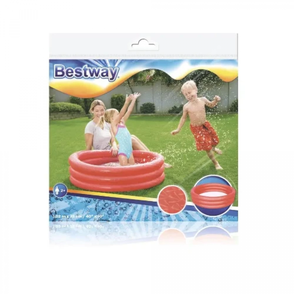 Παιδική Φουσκωτή Πισίνα 102x25 cm Κόκκινη Bestway 51024