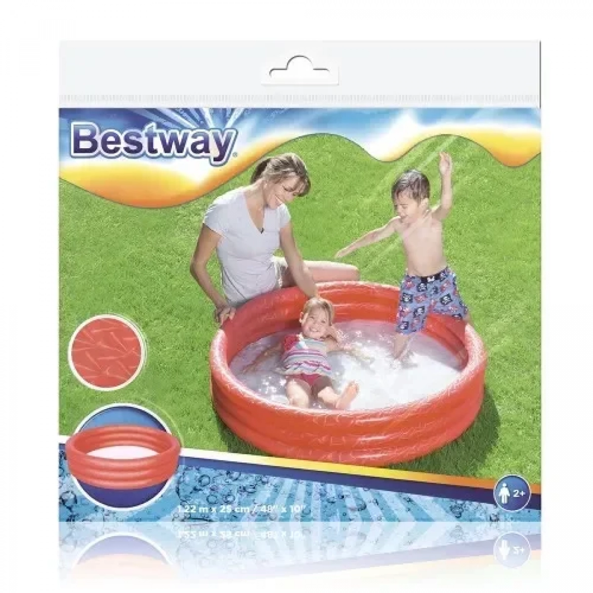 Παιδική Φουσκωτή Πισίνα 122x25 cm Κόκκινη Bestway 51025