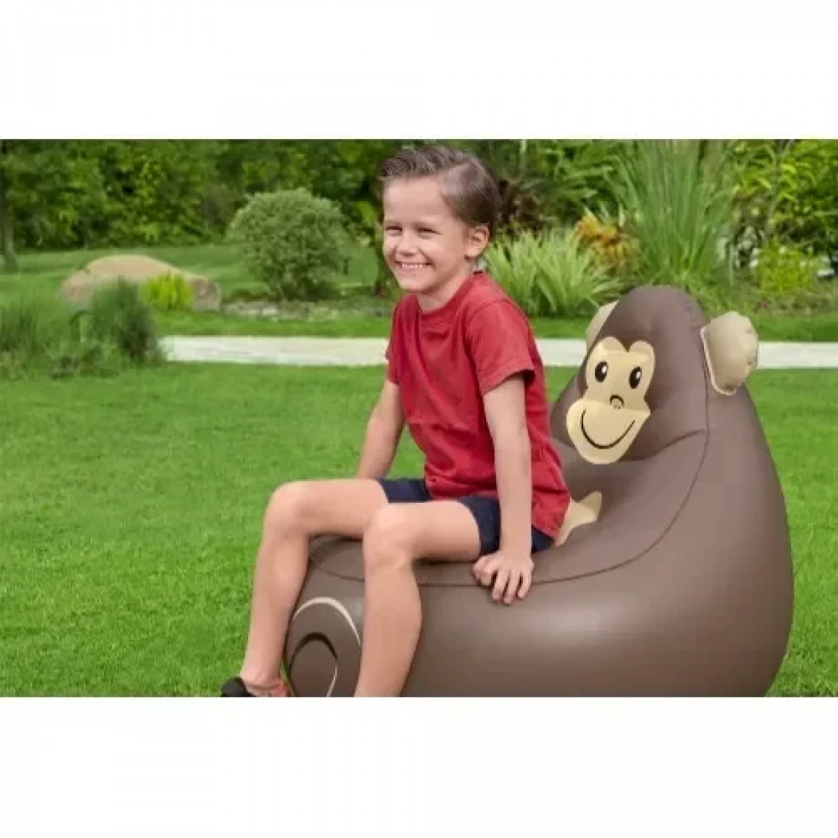 Παιδική Φουσκωτή Πολυθρόνα Πιθηκάκι 72x72x64 cm Bestway Cozy Critters 75116