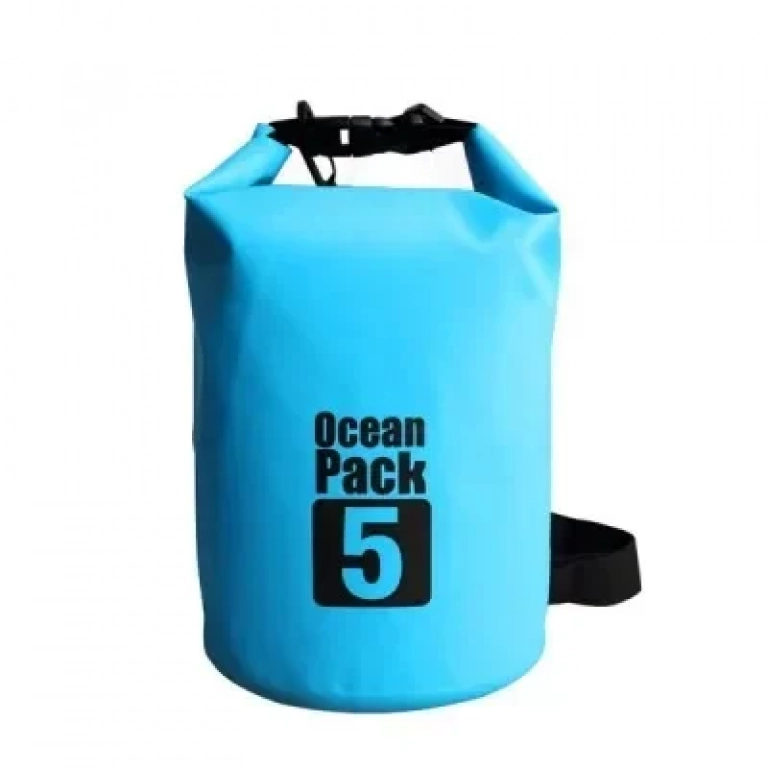 Αδιάβροχος Αεροστεγής Σάκος Ocean Pack 5L με Λουρί Ώμου που Επιπλέει στο Νερό 170230 - Γαλάζιο