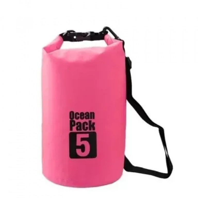 Αδιάβροχος Αεροστεγής Σάκος Ocean Pack 5L με Λουρί Ώμου που Επιπλέει στο Νερό 170230 - Ροζ