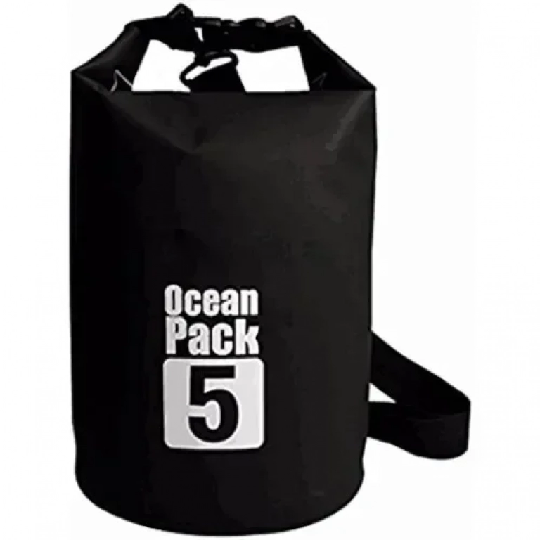 Αδιάβροχος Αεροστεγής Σάκος Ocean Pack 5L με Λουρί Ώμου που Επιπλέει στο Νερό 170230 - Μαύρο