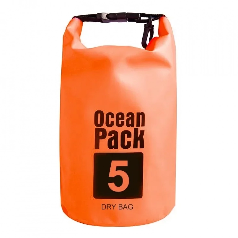 Αδιάβροχος Αεροστεγής Σάκος Ocean Pack 5L με Λουρί Ώμου που Επιπλέει στο Νερό 170230 - Πορτοκαλί