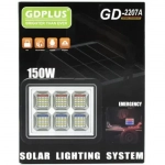 Φορητό Ηλιακό Φωτιστικό LED Λευκού Φωτισμού 150W & Κόκκινος-Μπλε Έκτακτης Ανάγκης & Powerbank 8000mAh GDPLUS GD-2207A