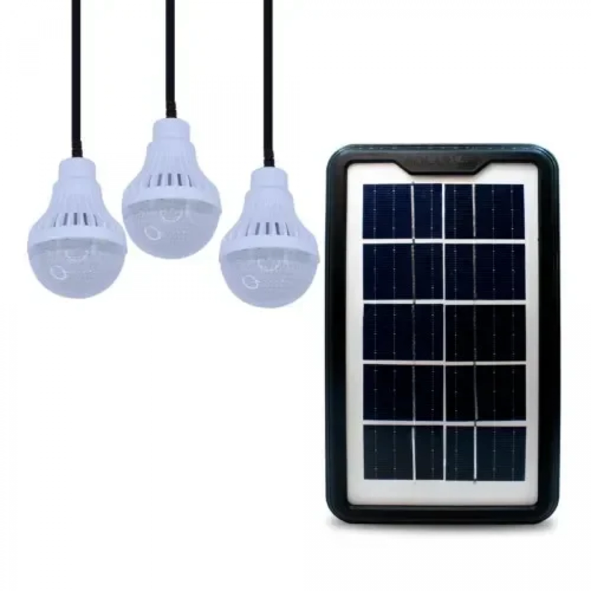 Φορητό Ηλιακό Σύστημα Φωτισμού με 3 LED Λάμπες & Φακό - Power Bank Φορτιστή Μπαταρίας 5500mAh GD-P30