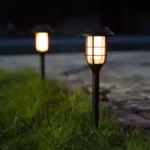 Ηλιακό Διακοσμητικό Φωτιστικό Κήπου LED "Ring" 12x42 cm σε Μαύρο Χρώμα Ε-1011