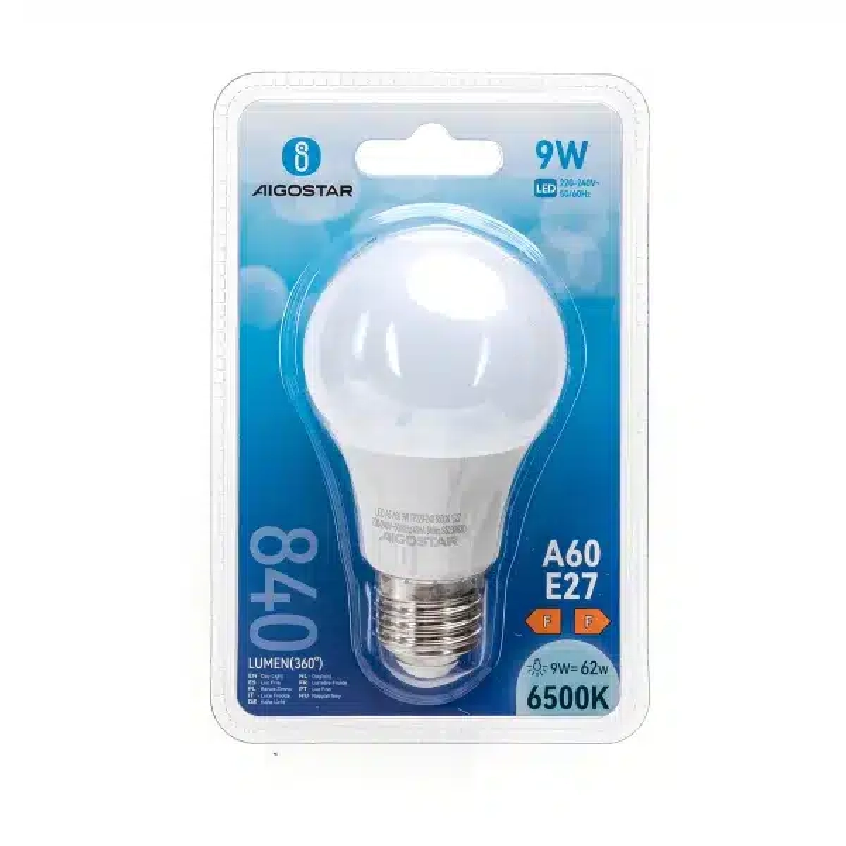 Λάμπα LED A60 E27 9W 3000K Θερμό Λευκό Aigostar